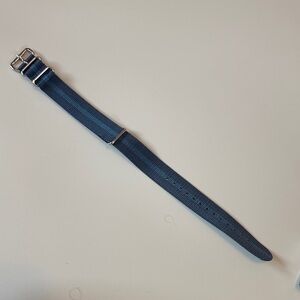 J. Crew Navy Nylon Watch Band with Silver Buckle